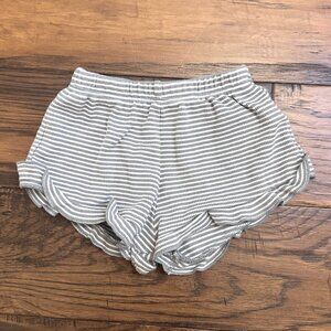 Quincy Mae Charcoal Gray Striped Shorts